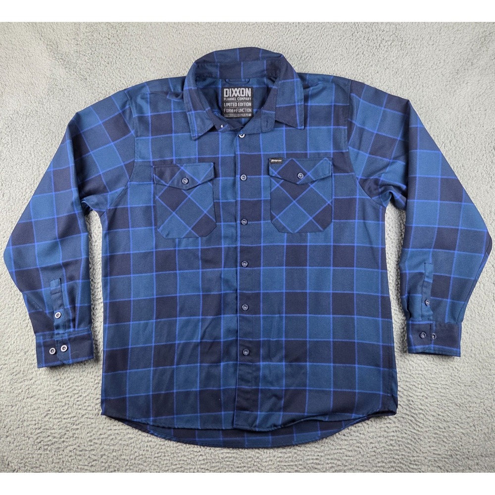 Dixxon Flannel 2X Mens Shirt Limited Edition Form Function Blue Plaid Snap-On